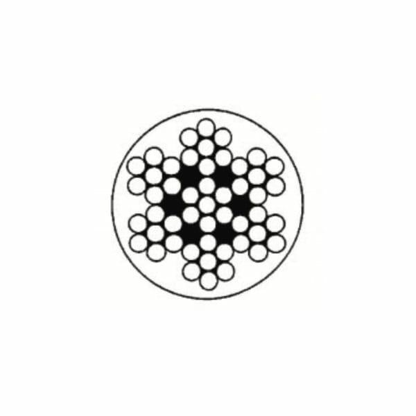 Cables de Acero Galvanizado, Construcción 7X7 Cubierta P.V.C., Transparente